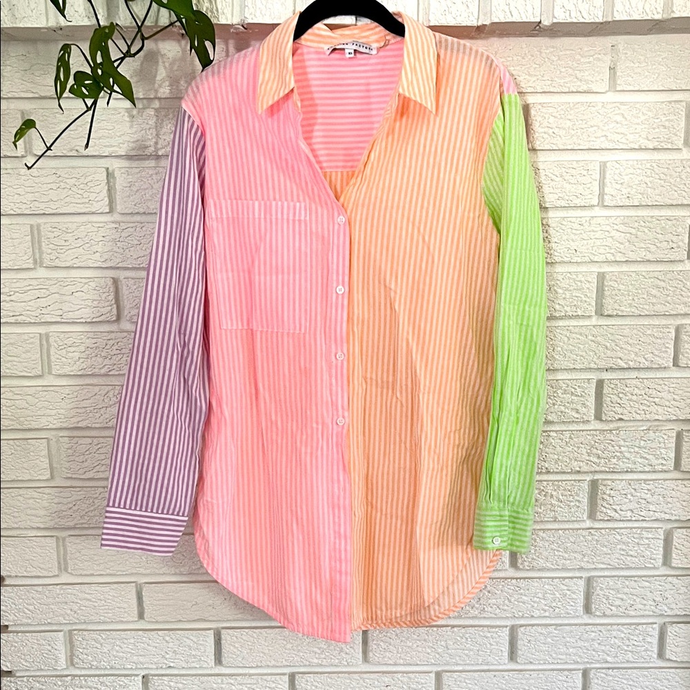 Colorful Striped Button-Up Shirt